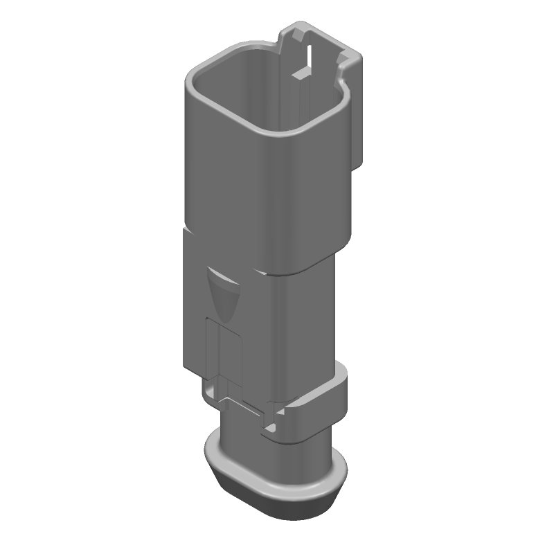 2 Pin Male Crimp Rectangular Connector, 13A Signal