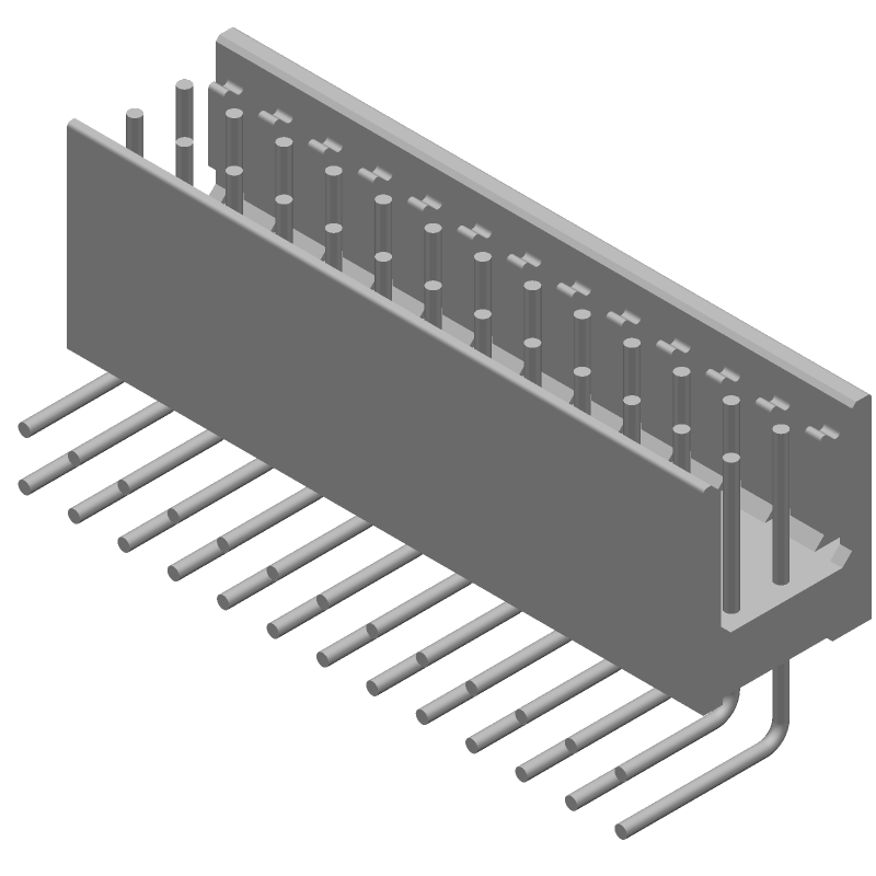 2x13P Header, RT Ang, Gold, 2.54mm Pitch, 26 Pos