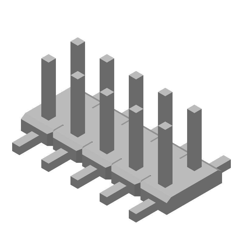 10 Pos 2mm Unshrouded Header, 1A, Gold/Tin, SMD, Vertical