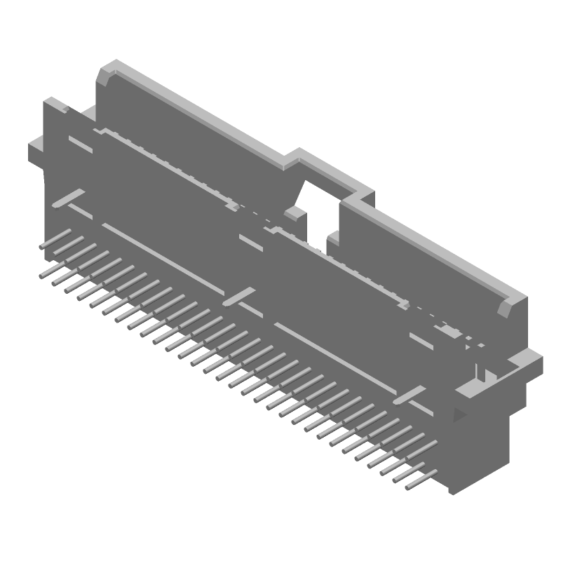 60 Pos 1.27mm RA Shrouded Header, 1A, 30V, Gold/Tin/Lead
