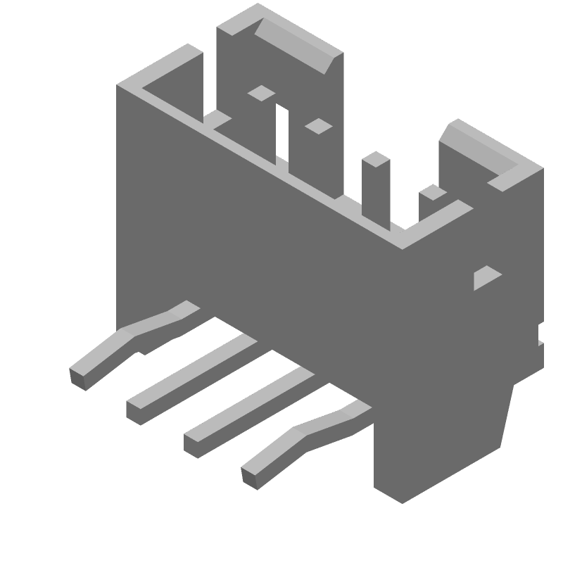 4 POS 2mm RA Header, 3A, Tin, Thru-Hole, 250V