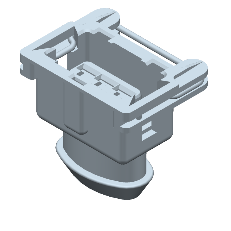 3 Pos 5mm Crimp Wire Housing, Female, Straight, Signal