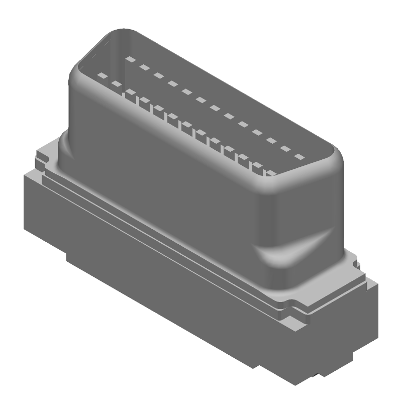 26 Pos 2 Row Shielded IDC Connector, Black, 1A, 30V