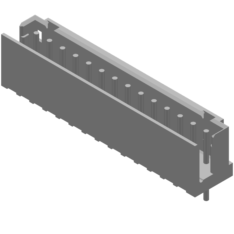 14 Pos 2mm Pitch Shrouded Header, Straight, Solder, 4A, 125V