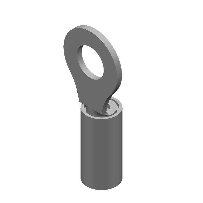 PIDG Crimp Terminal, 16-14 AWG, 1/4" Stud, Insulated, Black/Yellow