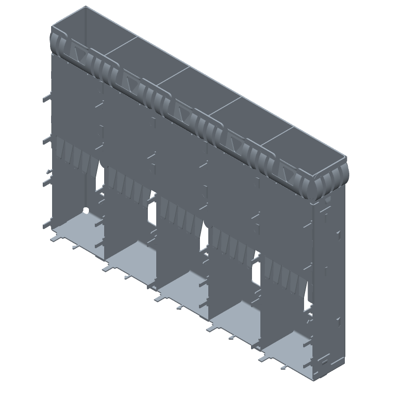 Connector Accessories SFP Cage Right Angle Nickel Silver Alloy Tin Over Nickel Tray
