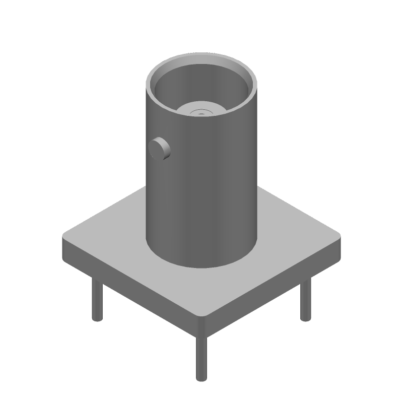 Female BNC RF Connector, 4GHz, 50 Ohm, PCB Mount, Vertical