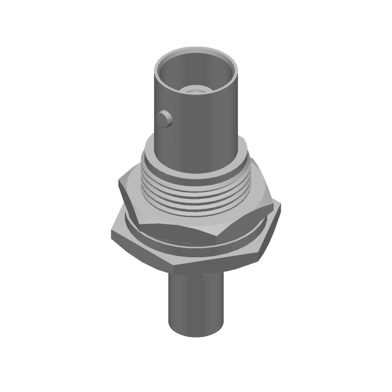 50 Ohm RF Coax Connector, Female, Crimp, 4GHz, Nickel/Gold
