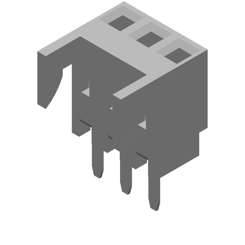 3 Pos Female Header, 2.54mm Pitch, Gold, 250V, 2.5A