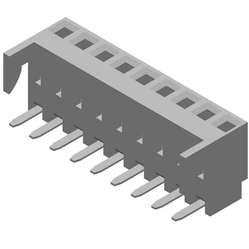 Board Connector, 9 Contact(s), 1 Row(s), Female, Right Angle, 0.1 inch Pitch, Solder Terminal, Plug,