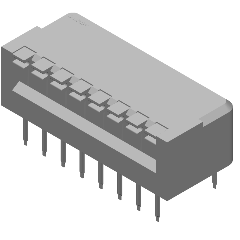 8-Pos SPST Rotary DIP Switch, 100mA 24VDC, Thru-Hole PC Pins