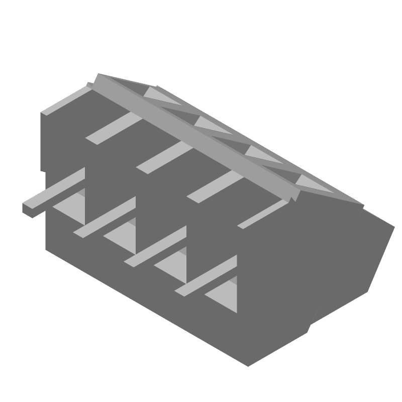 4 Pos Terminal Block, 5mm Pitch, 17.5A, 300V, Thru-Hole Solder, Green