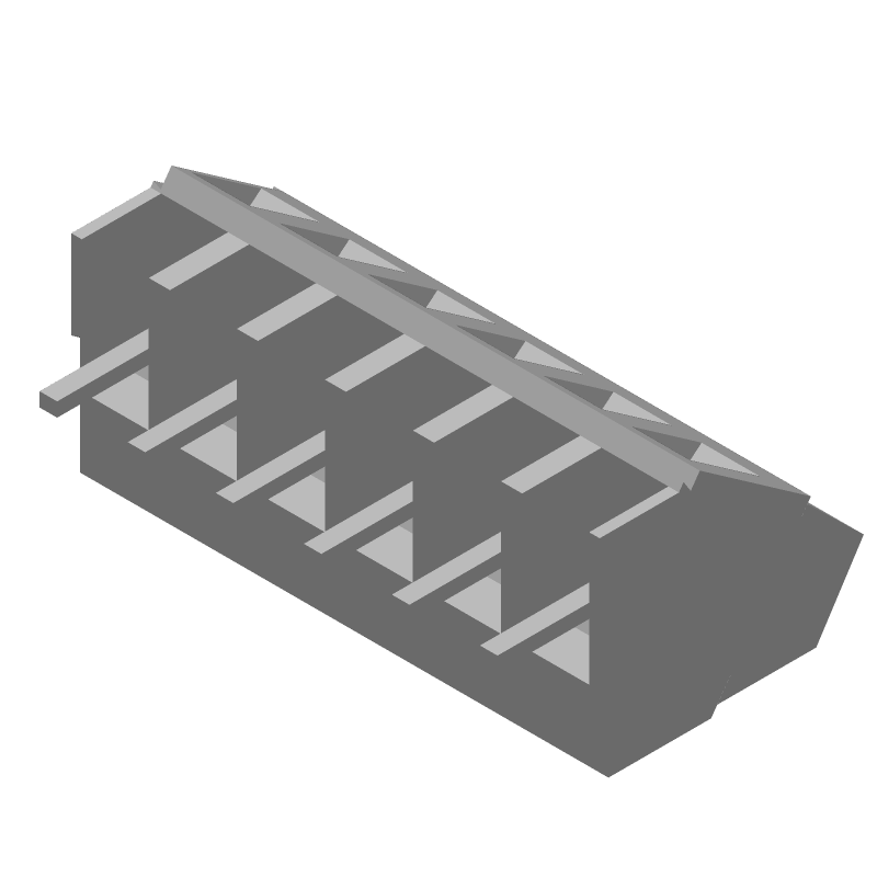 6 Pos 5mm Pitch Terminal Block, 17.5A, 300V, Thru-Hole Solder