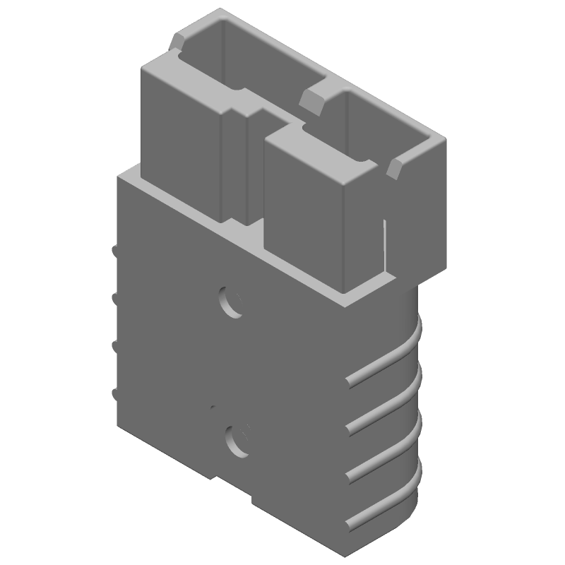 2 Pos Blue Wire Housing, 50A, 600V, Crimp, Straight