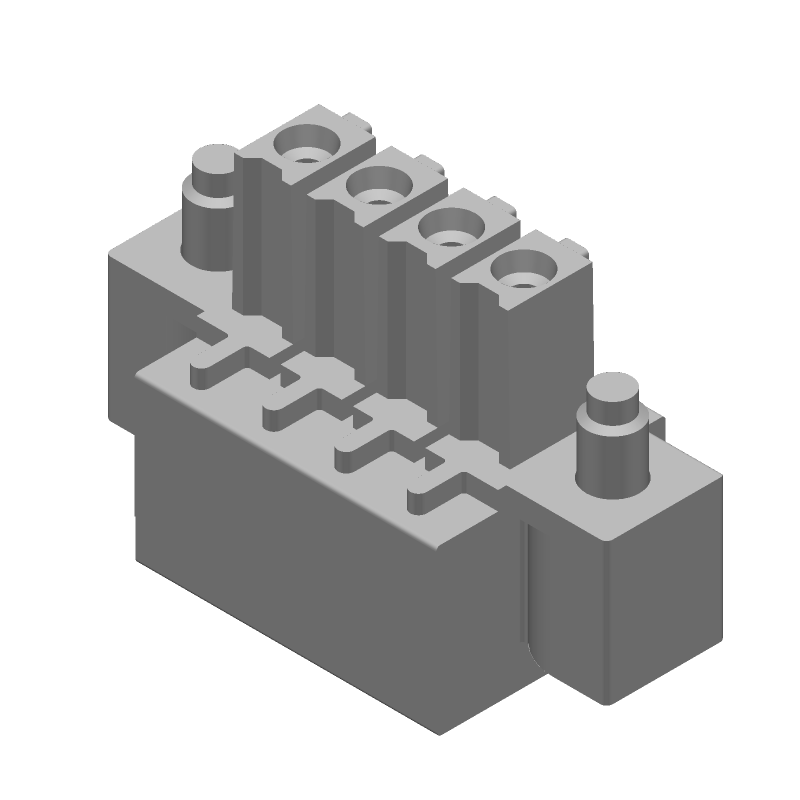 4 Pos 3.5mm RA Solder Terminal Block, 11A, 300V, Green