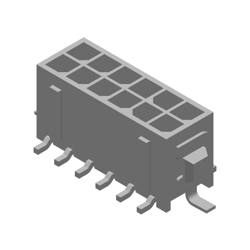 12 Pos Wire-to-Board Rectangular Connector, 5A, 250V, SMT, Male