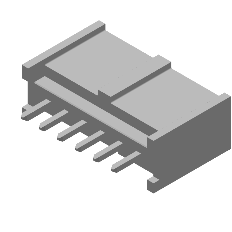 6 Pos 1 Row Male Header, 2.54mm Pitch, Solder, 3A, 350V