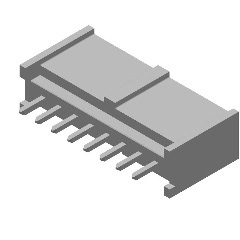 8 Pos 1 Row Male Header, 2.54mm Pitch, Solder, 3A, 350V