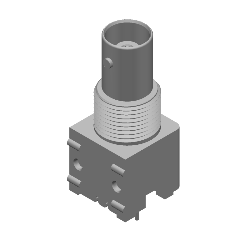 BNC RF Connector, 4GHz, 50 Ohm, Female, Solder, Thru-Hole, Gold
