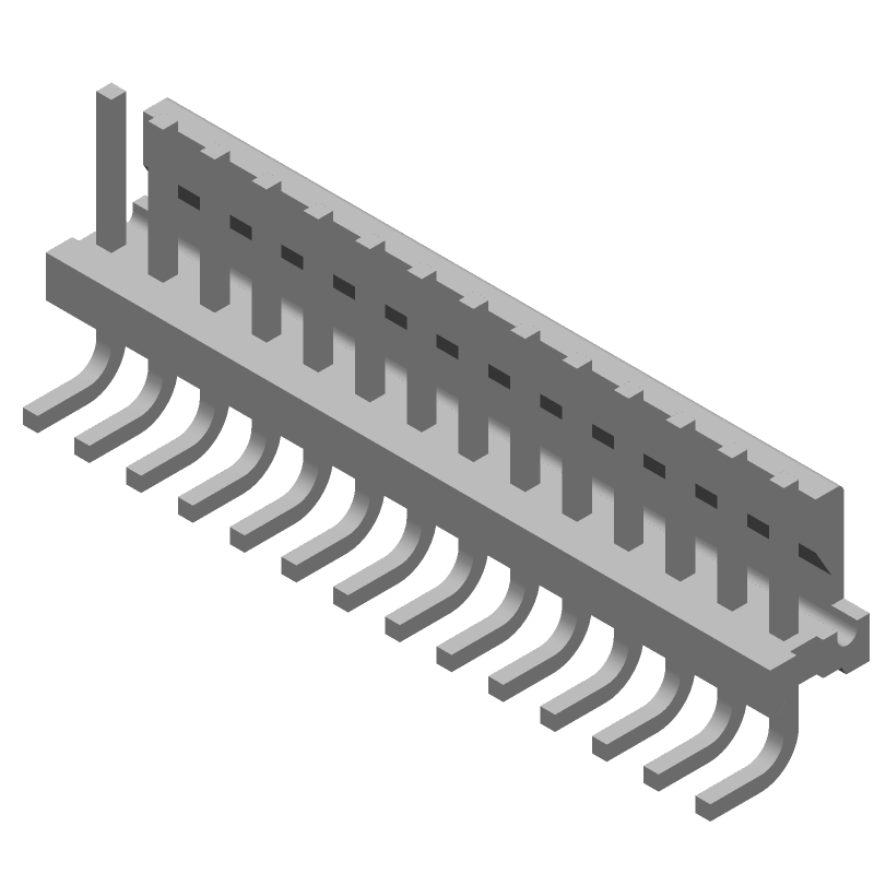 14 Pos Wire-to-Board Header, 7A, 600V, 3.96mm Pitch, Solder, Thru-Hole