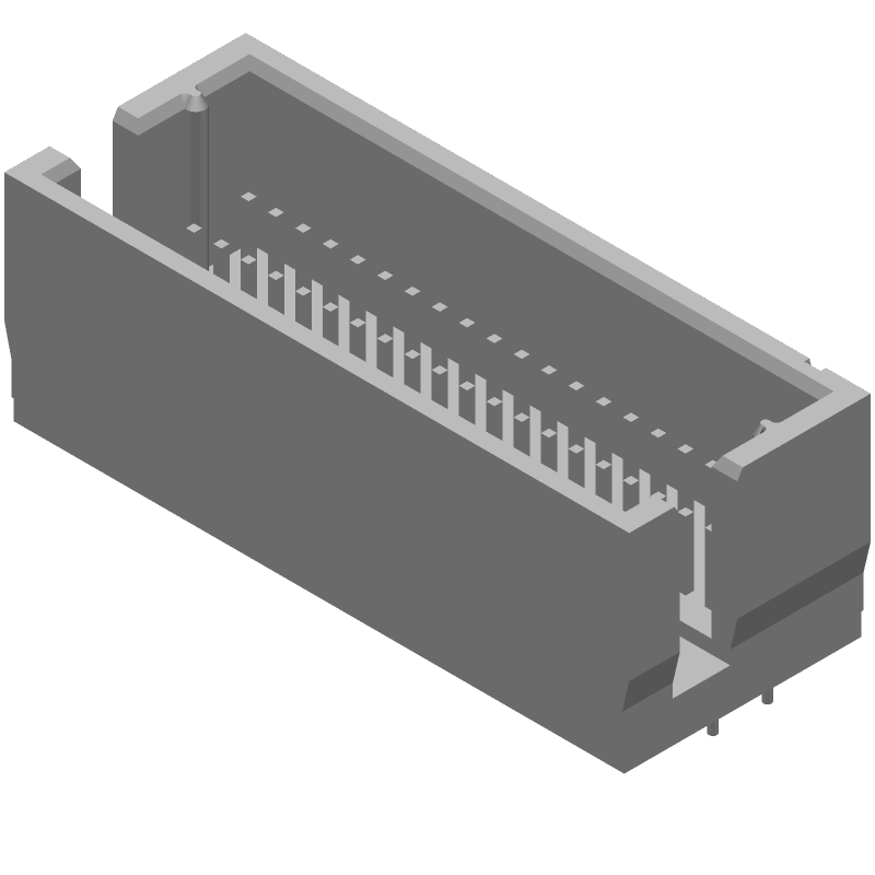 40 Pos 1.27mm Shrouded Header, Straight, Thru-Hole, 1A, Gold/Tin