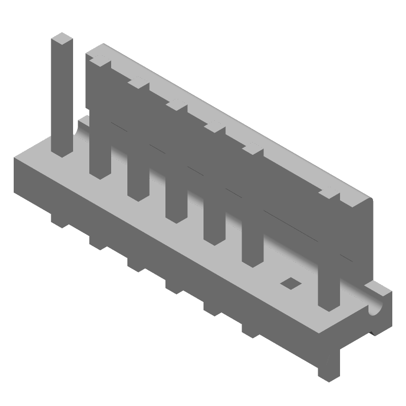 Conn HDR, 8P, 1 Row, 7A, 600V, Straight, Through Hole