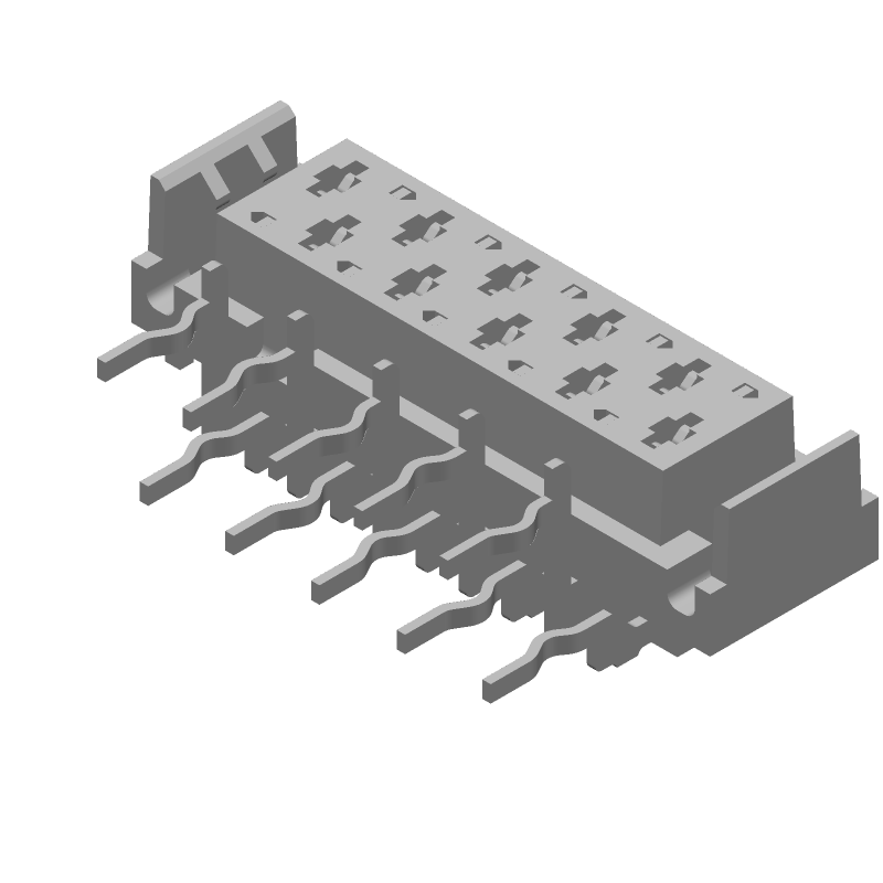 10 Pos 1.27mm RA Socket Header, 1.5A, Tin, PBT, Through Hole