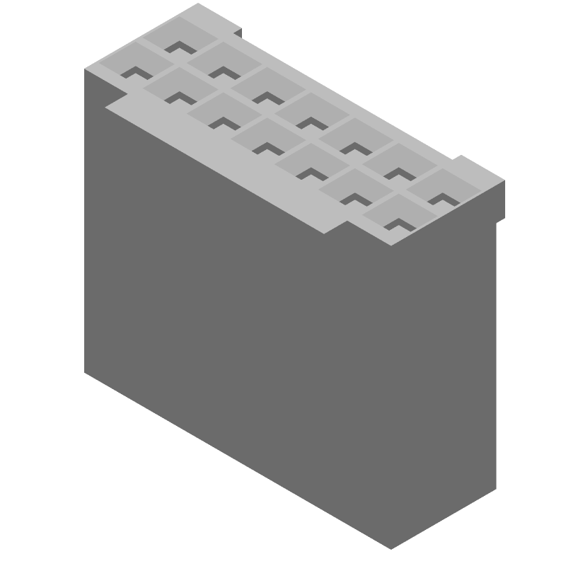 14 Pos 2.54mm Crimp Receptacle Housing, 3A, 250V, Black