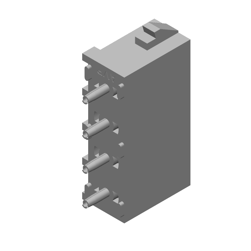 4 Pos Power Connector, 19A, 600V, Wire-to-Board, Straight, Through Hole