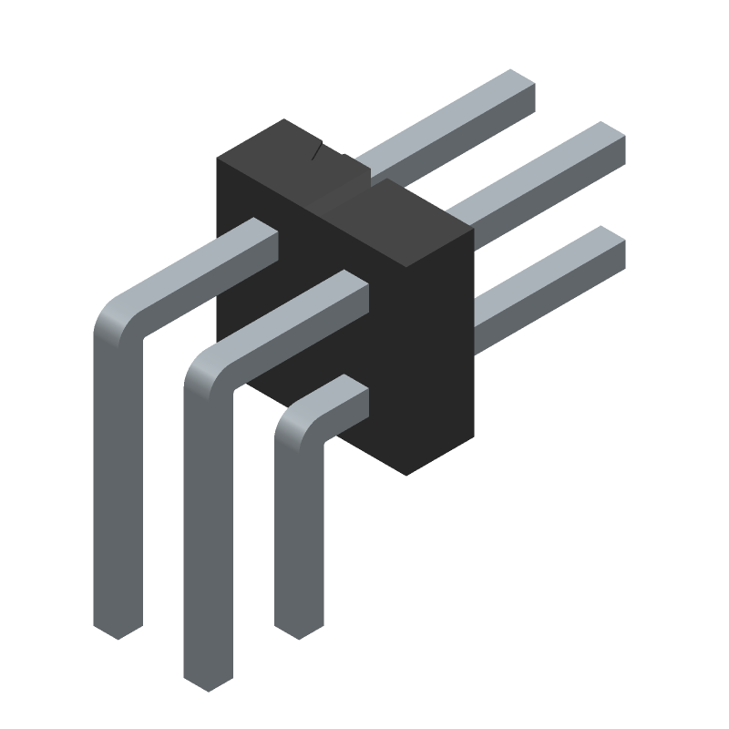 4 Pos 2 Row Male RA Header, 2mm Pitch, Gold, 1A, 1kV