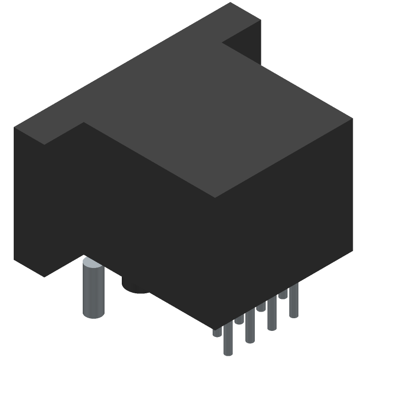 Conn RJ-45 F 8 POS 2.54mm Solder RA Thru-Hole 8 Terminal 1 Port