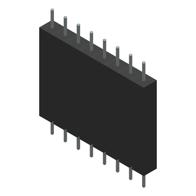 Conn Unshrouded Header HDR 8 POS 2.54mm Solder ST Top Entry Thru-Hole Tube