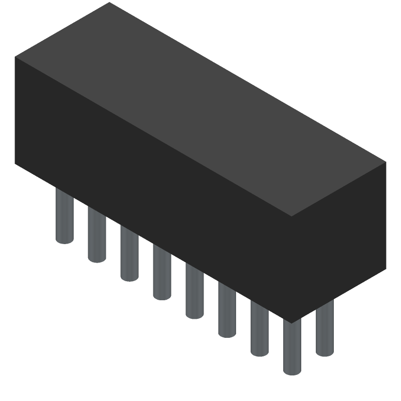 Header, Nominal current 6 A, Rated voltage (III/2) 160 V, Number of positions 8, Pitch 2.54 mm, Color black, Contact surface Gold, Mounting THR soldering, Sample values available under SAMPLE DMC.