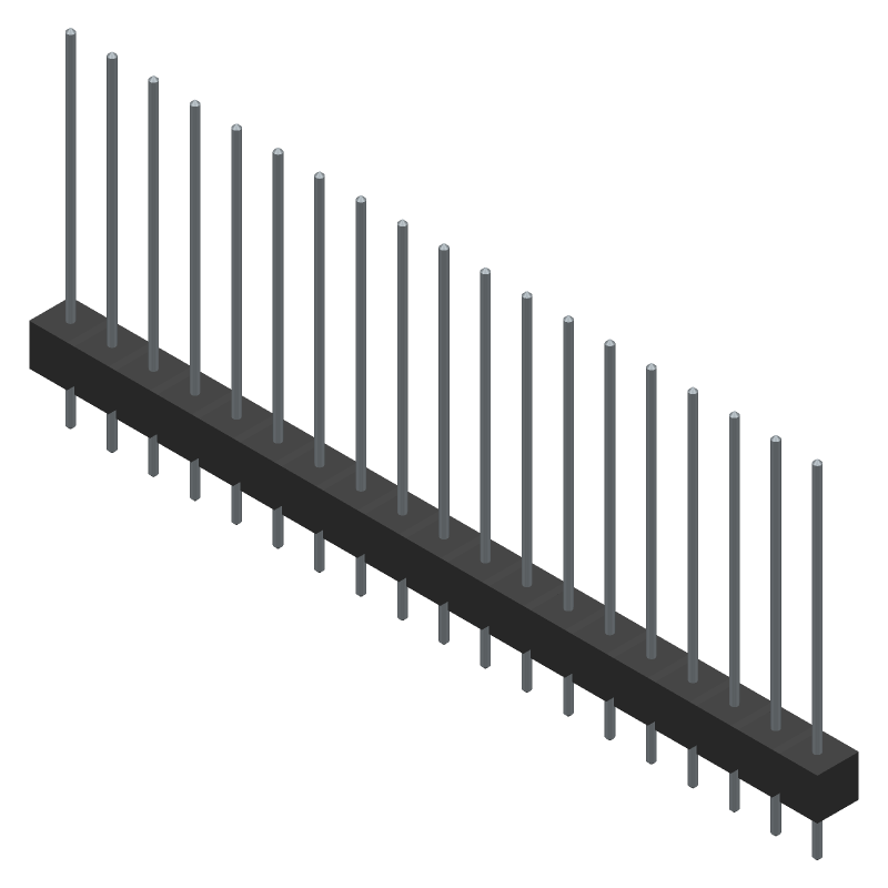 Conn Unshrouded Header HDR 19 POS 2.54mm Solder ST Top Entry Thru-Hole Tube