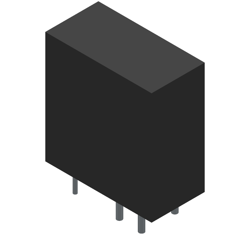 Power/Signal Relay, DPST, Momentary, 0.044A (Coil), 12VDC (Coil), 530mW (Coil), DC Input, AC Output, Through Hole-Straight Mount, ROHS COMPLIANT