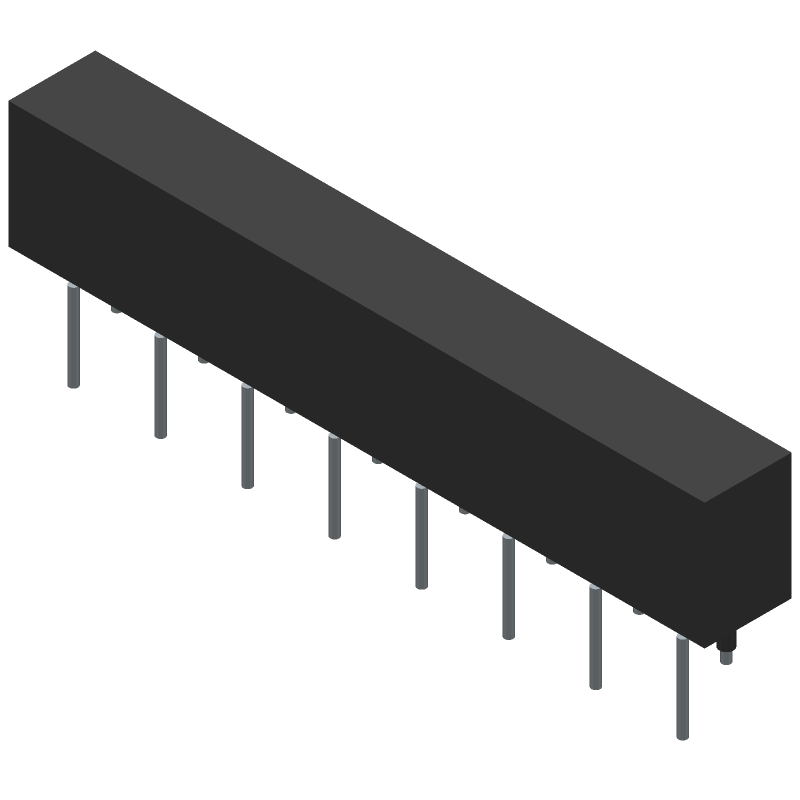 16 Pos 2.54mm Socket Header, Gold, Thru-Hole, Solder