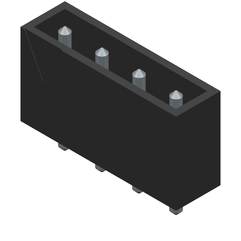 4 Pos Female Power Connector, 600V, 20A, Solder, Straight