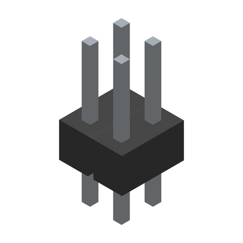 4 Pos 2.54mm Straight Thru-Hole Header, 3A, Tin