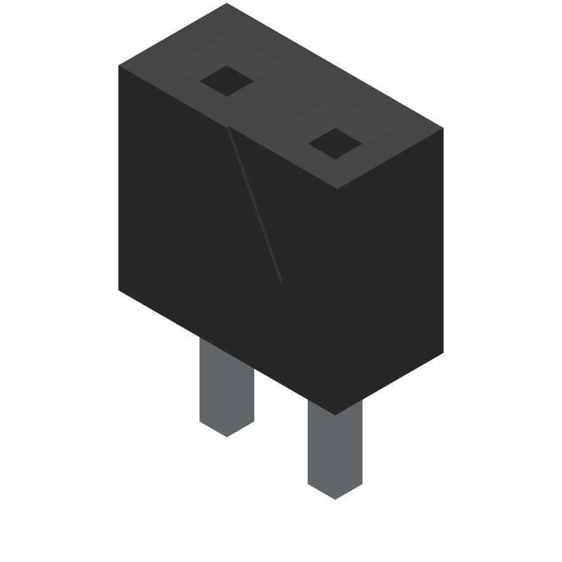 2 Pos 2.54mm Receptacle Socket Strip, Vertical, Thru-Hole, 7.1A