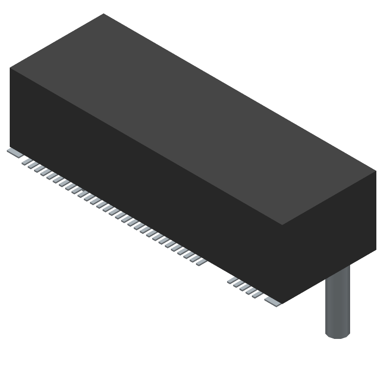 Card Edge Connector, 67 Contact(s), 2 Row(s), Right Angle, 0.019 inch Pitch, Surface Mount Terminal, Locking, Black Insulator,