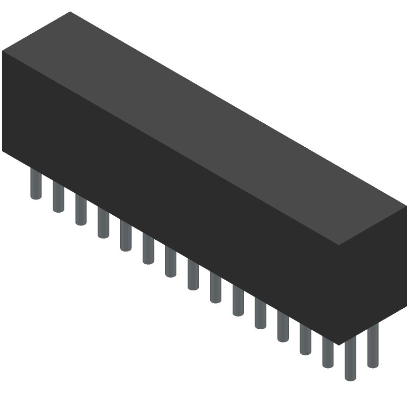 30 Pos 2.54mm Shrouded Header HDR, Male, Gold, 3A, 1kV, Thru-Hole