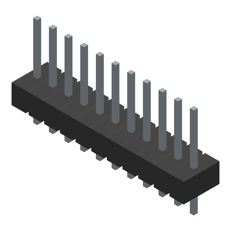 11 Pos 1 Row 2.54mm Pitch Male Header Connector