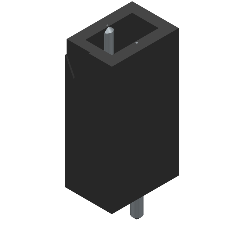 2 Pos 1 Row Straight Header, 5A, Tin Plated, Through Hole