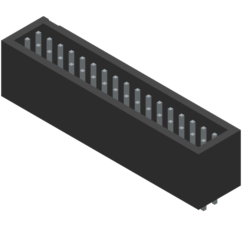 34 Pos 2 Row Male Header, 2.54mm Pitch, Solder, Vertical