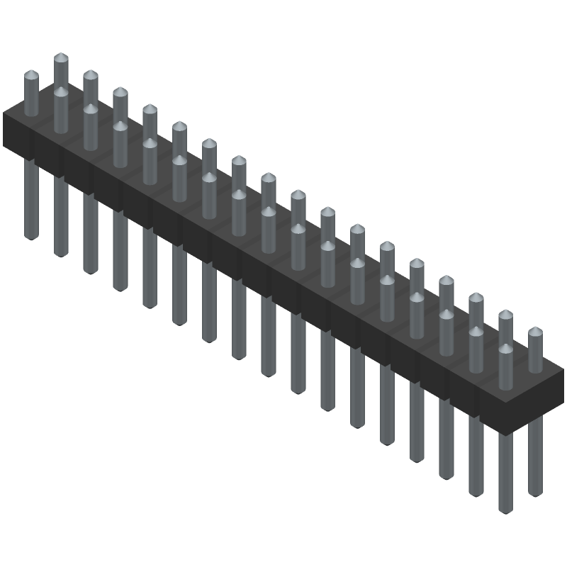 Board Connector, 34 Contact(s), 2 Row(s), Male, Straight, 0.1 inch Pitch, Solder Terminal, Black Insulator, Receptacle,