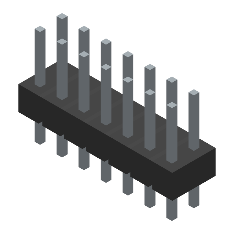 14 Pos 2.54mm Unshrouded Header HDR, ST, Thru-Hole, 3A