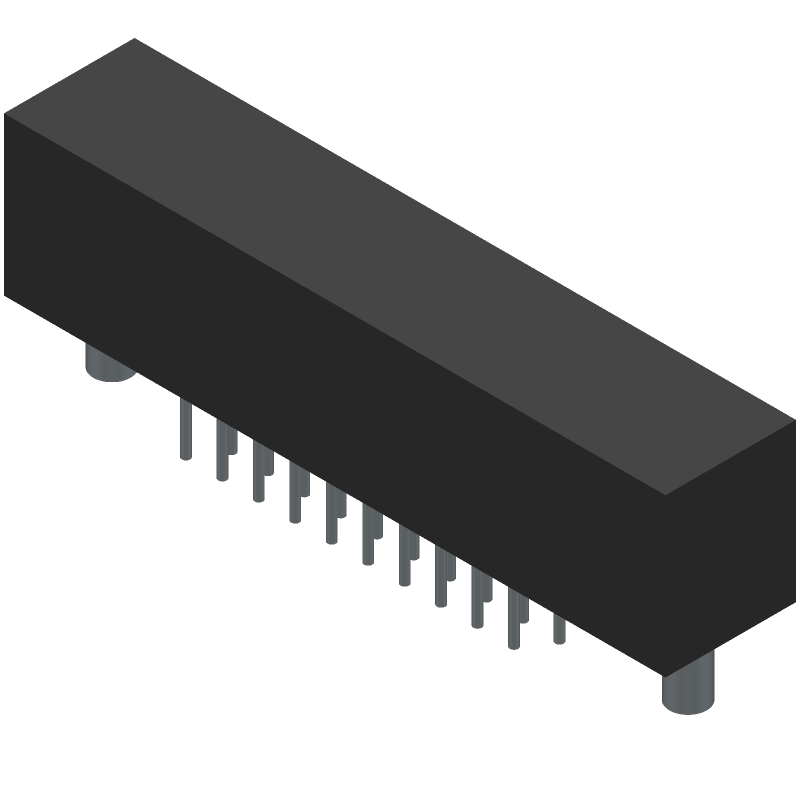 40 Pos Female D-Sub Connector, Shielded, Solder, Through Hole, 1A