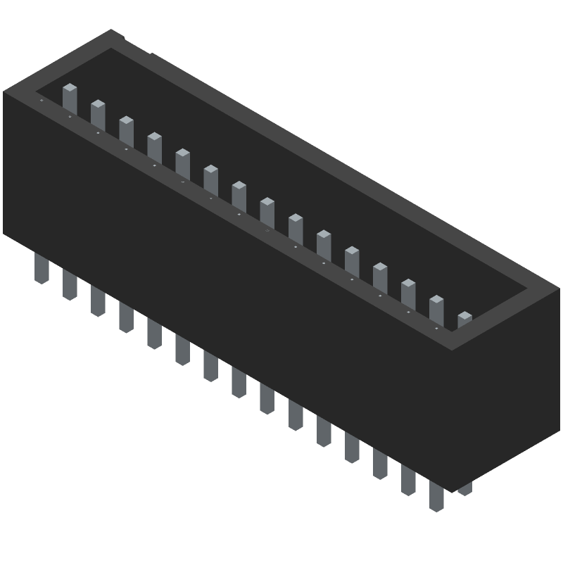 30 Pos 2 Row Male Header, 2.54mm Pitch, 350V, 3A, Solder