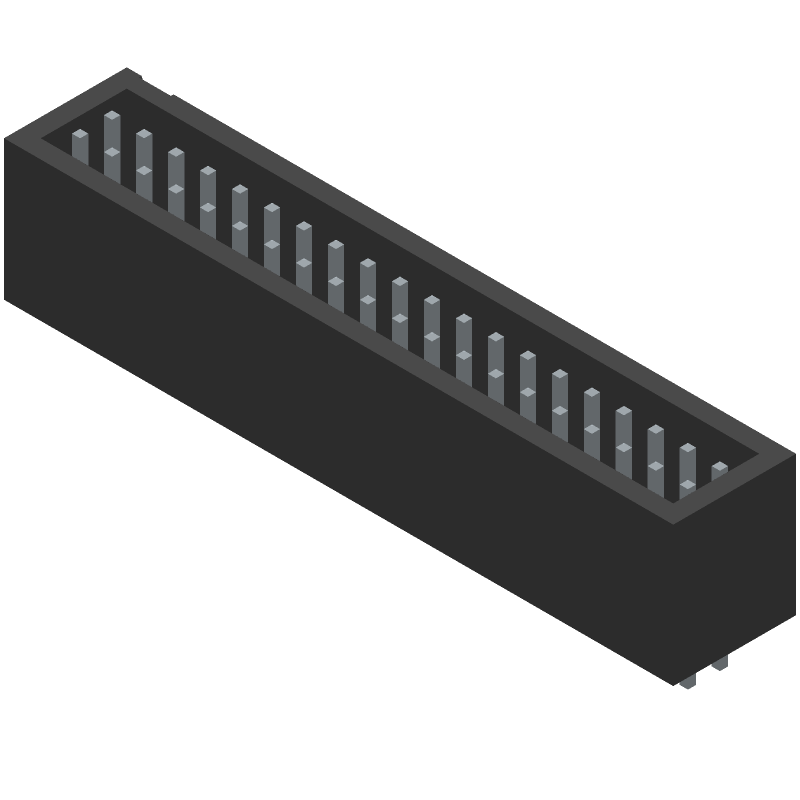 40 Pos 2 Row 2.54mm Pitch Male Header Connector, Solder, Vertical