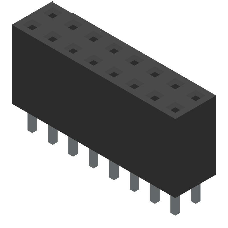 Board Connector, 16 Contact(s), 2 Row(s), Female, Straight, Solder Terminal, Socket